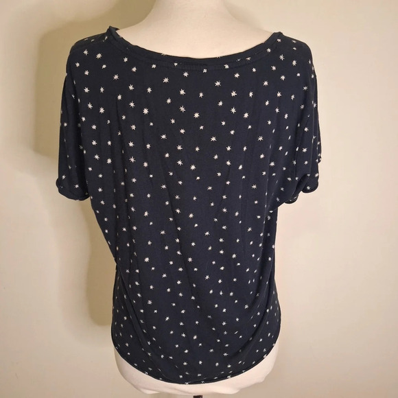 Scotch and Soda Team Cobra black/ivory  starburst rolled sleeve top size XL - Picture 5 of 7